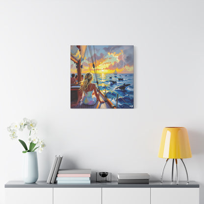 sunset with friends canvas