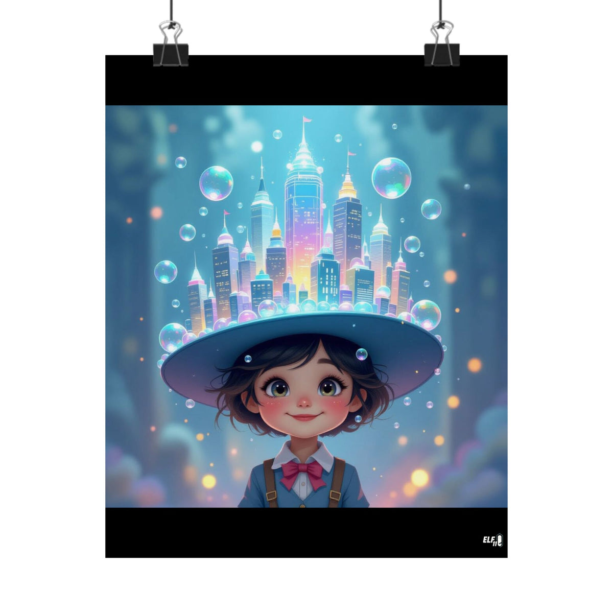 bubble city simplicity , imagination poster