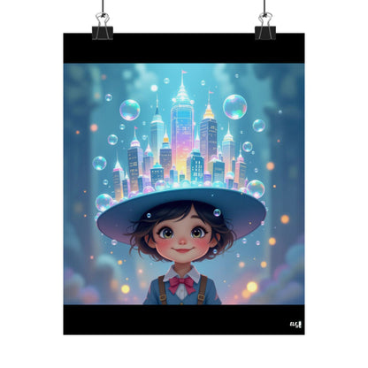 bubble city simplicity , imagination poster