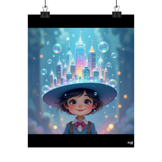 bubble city simplicity , imagination poster