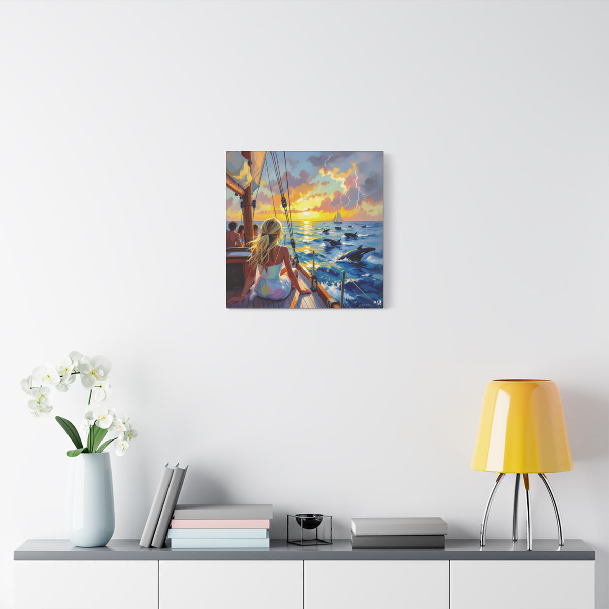 sunset with friends canvas
