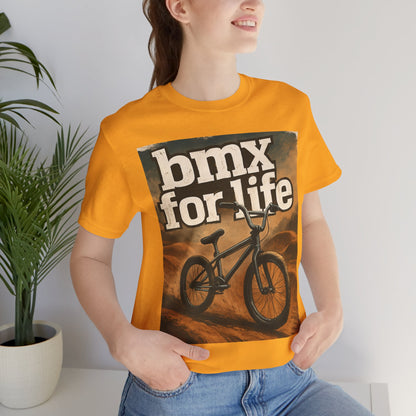 "BMX for Life" Unisex Jersey Tee - Casual Cycling T-Shirt, Gift for BMX Lovers, Outdoor Adventure Tee, Sports Fan Apparel, Summer Style
