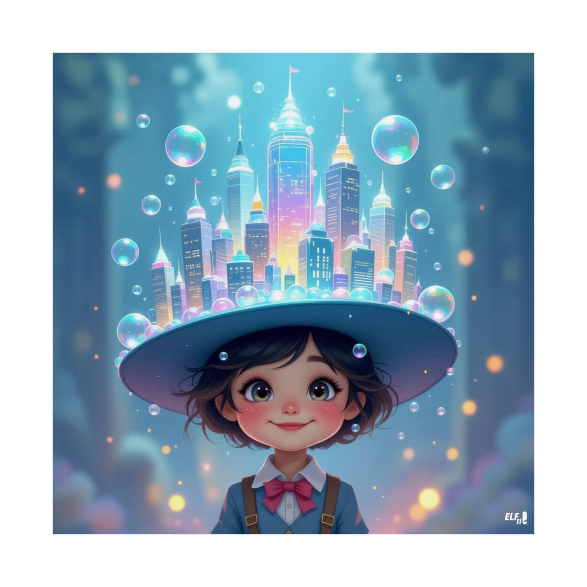 bubble city simplicity , imagination poster