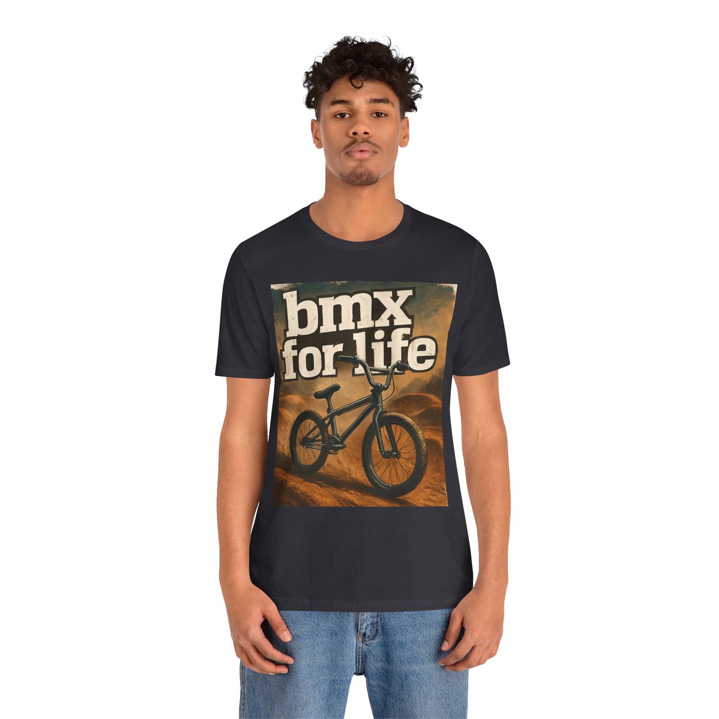 "BMX for Life" Unisex Jersey Tee - Casual Cycling T-Shirt, Gift for BMX Lovers, Outdoor Adventure Tee, Sports Fan Apparel, Summer Style