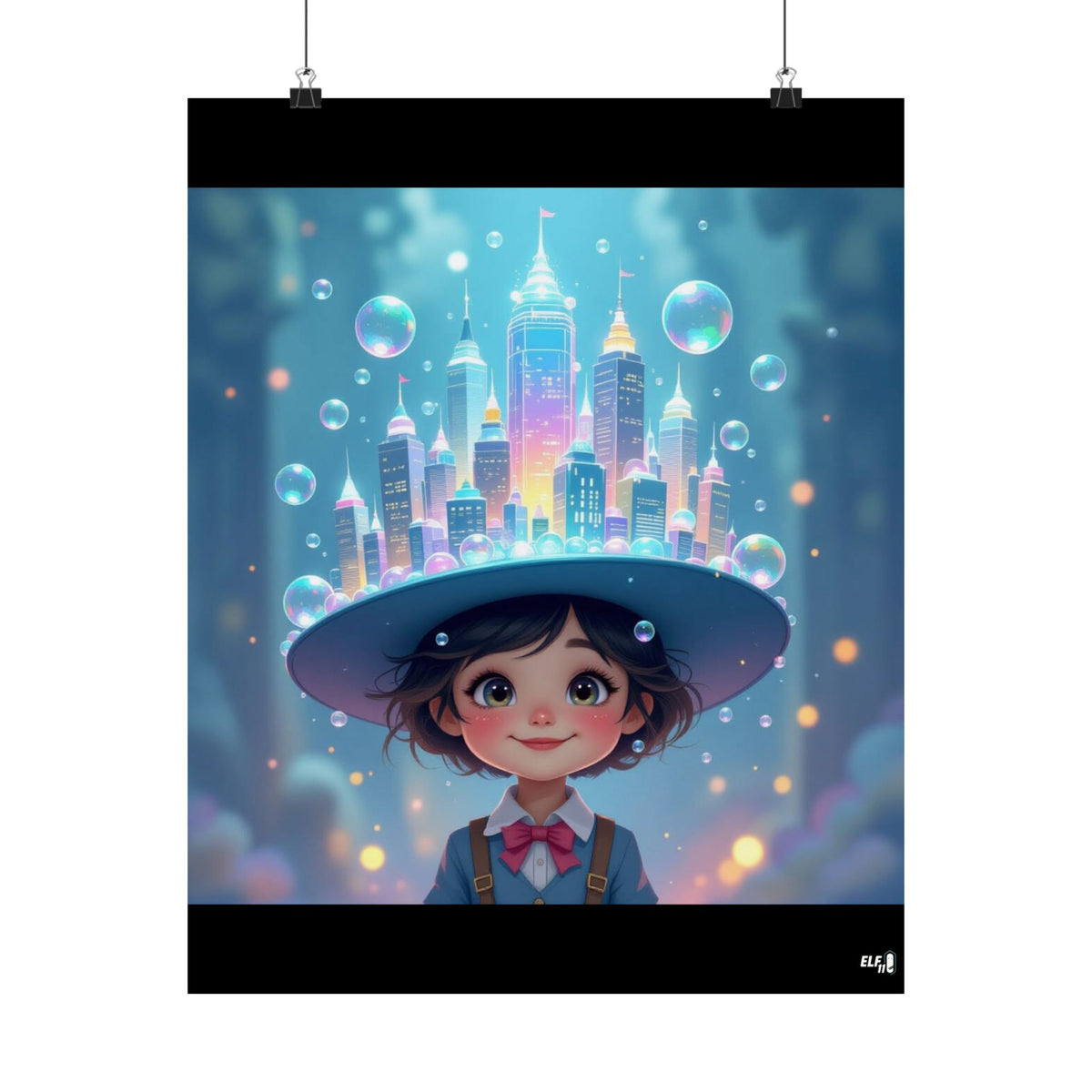 bubble city simplicity , imagination poster