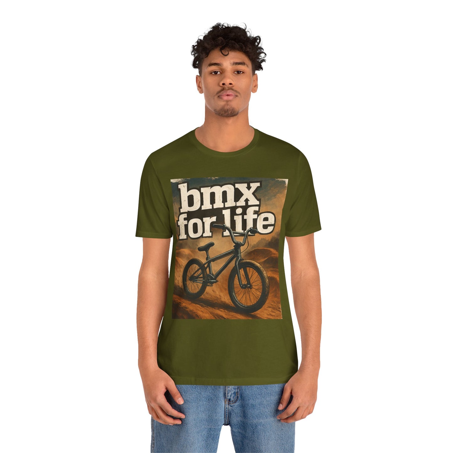 "BMX for Life" Unisex Jersey Tee - Casual Cycling T-Shirt, Gift for BMX Lovers, Outdoor Adventure Tee, Sports Fan Apparel, Summer Style