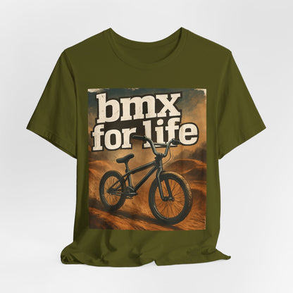 "BMX for Life" Unisex Jersey Tee - Casual Cycling T-Shirt, Gift for BMX Lovers, Outdoor Adventure Tee, Sports Fan Apparel, Summer Style