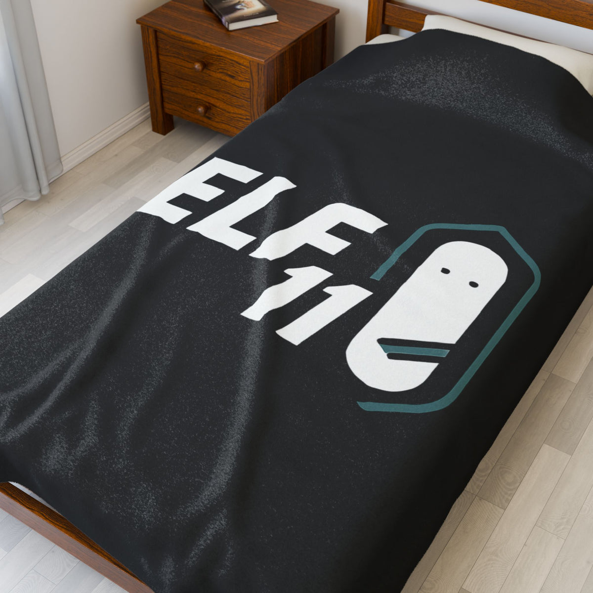 Cozy Velveteen Plush Blanket for Holiday Comfort - 'Elf 11' Design