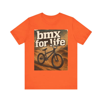 "BMX for Life" Unisex Jersey Tee - Casual Cycling T-Shirt, Gift for BMX Lovers, Outdoor Adventure Tee, Sports Fan Apparel, Summer Style