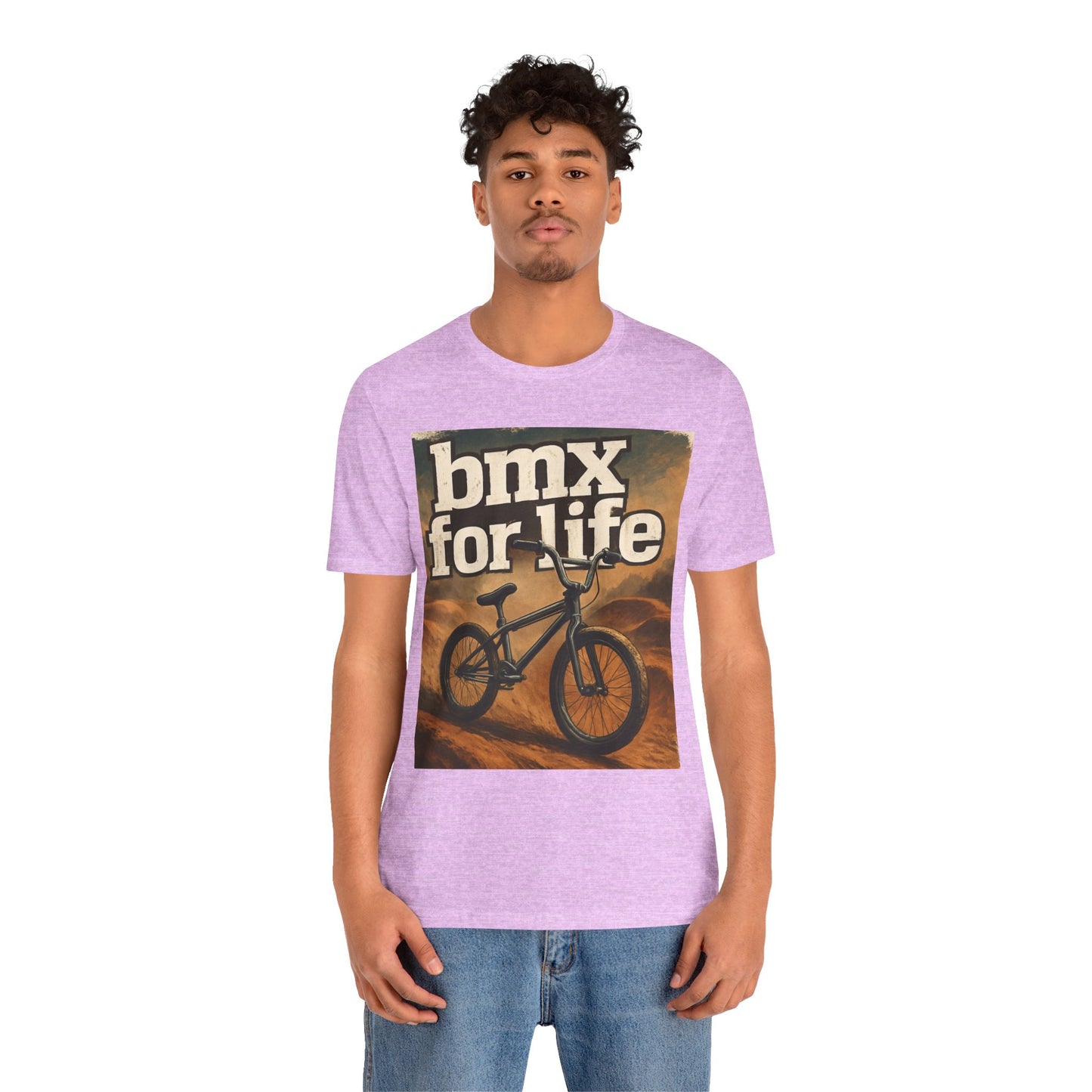 "BMX for Life" Unisex Jersey Tee - Casual Cycling T-Shirt, Gift for BMX Lovers, Outdoor Adventure Tee, Sports Fan Apparel, Summer Style