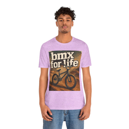 "BMX for Life" Unisex Jersey Tee - Casual Cycling T-Shirt, Gift for BMX Lovers, Outdoor Adventure Tee, Sports Fan Apparel, Summer Style