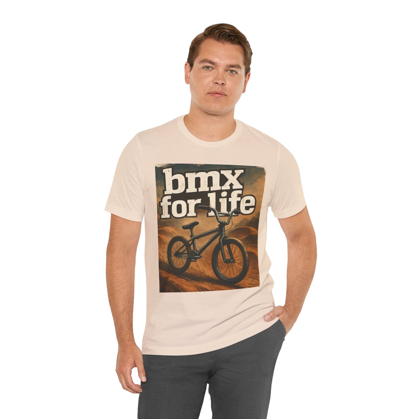 "BMX for Life" Unisex Jersey Tee - Casual Cycling T-Shirt, Gift for BMX Lovers, Outdoor Adventure Tee, Sports Fan Apparel, Summer Style