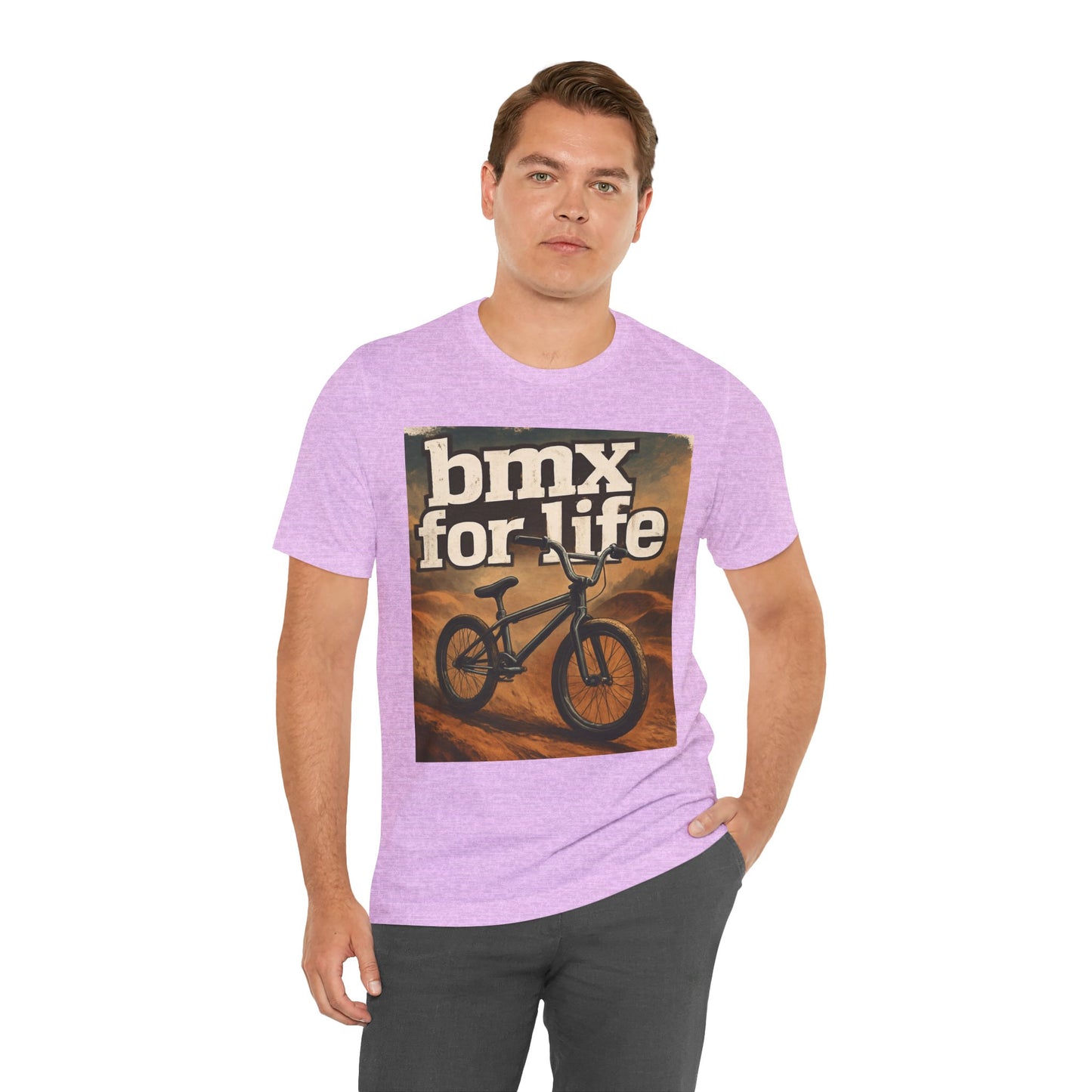 "BMX for Life" Unisex Jersey Tee - Casual Cycling T-Shirt, Gift for BMX Lovers, Outdoor Adventure Tee, Sports Fan Apparel, Summer Style