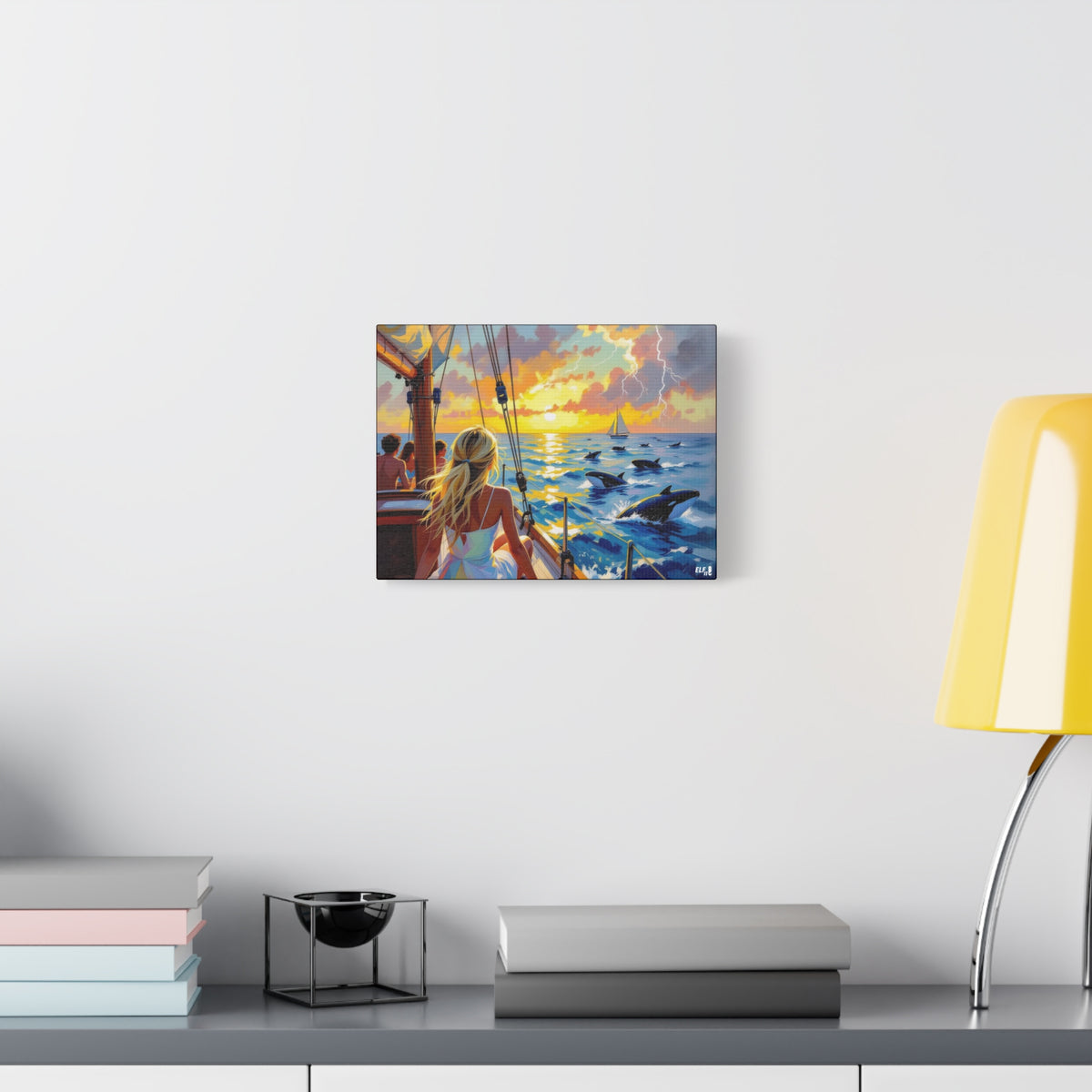 sunset with friends canvas
