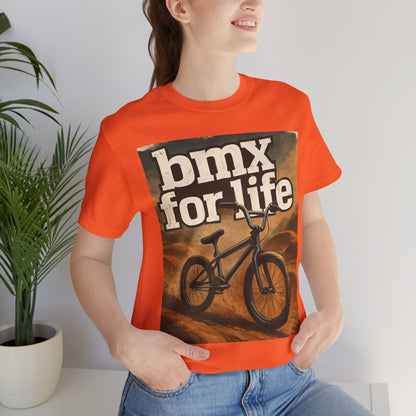 "BMX for Life" Unisex Jersey Tee - Casual Cycling T-Shirt, Gift for BMX Lovers, Outdoor Adventure Tee, Sports Fan Apparel, Summer Style