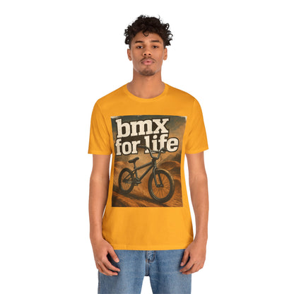 "BMX for Life" Unisex Jersey Tee - Casual Cycling T-Shirt, Gift for BMX Lovers, Outdoor Adventure Tee, Sports Fan Apparel, Summer Style