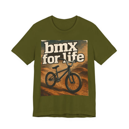 "BMX for Life" Unisex Jersey Tee - Casual Cycling T-Shirt, Gift for BMX Lovers, Outdoor Adventure Tee, Sports Fan Apparel, Summer Style