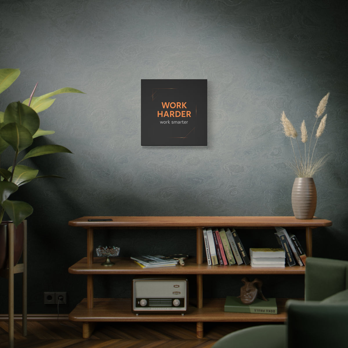 Motivational Canvas Wall Art - "Work Harder, Work Smarter"