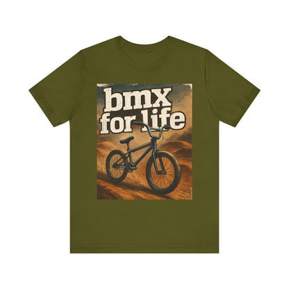 "BMX for Life" Unisex Jersey Tee - Casual Cycling T-Shirt, Gift for BMX Lovers, Outdoor Adventure Tee, Sports Fan Apparel, Summer Style