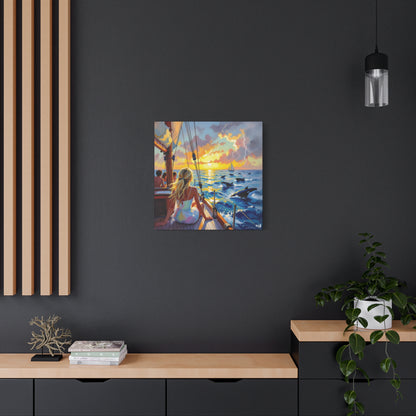 sunset with friends canvas