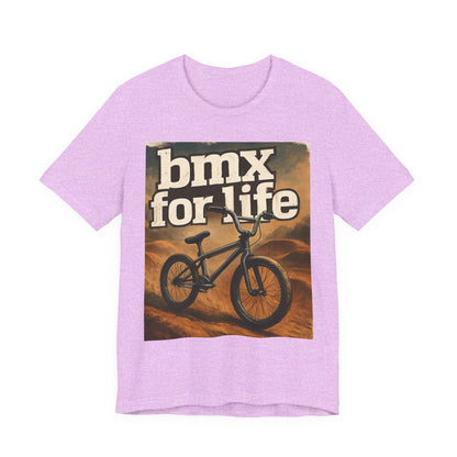 "BMX for Life" Unisex Jersey Tee - Casual Cycling T-Shirt, Gift for BMX Lovers, Outdoor Adventure Tee, Sports Fan Apparel, Summer Style