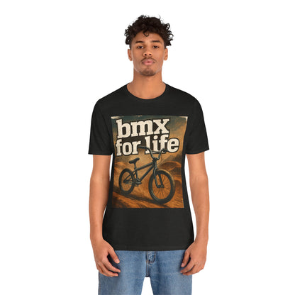 "BMX for Life" Unisex Jersey Tee - Casual Cycling T-Shirt, Gift for BMX Lovers, Outdoor Adventure Tee, Sports Fan Apparel, Summer Style