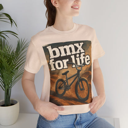 "BMX for Life" Unisex Jersey Tee - Casual Cycling T-Shirt, Gift for BMX Lovers, Outdoor Adventure Tee, Sports Fan Apparel, Summer Style