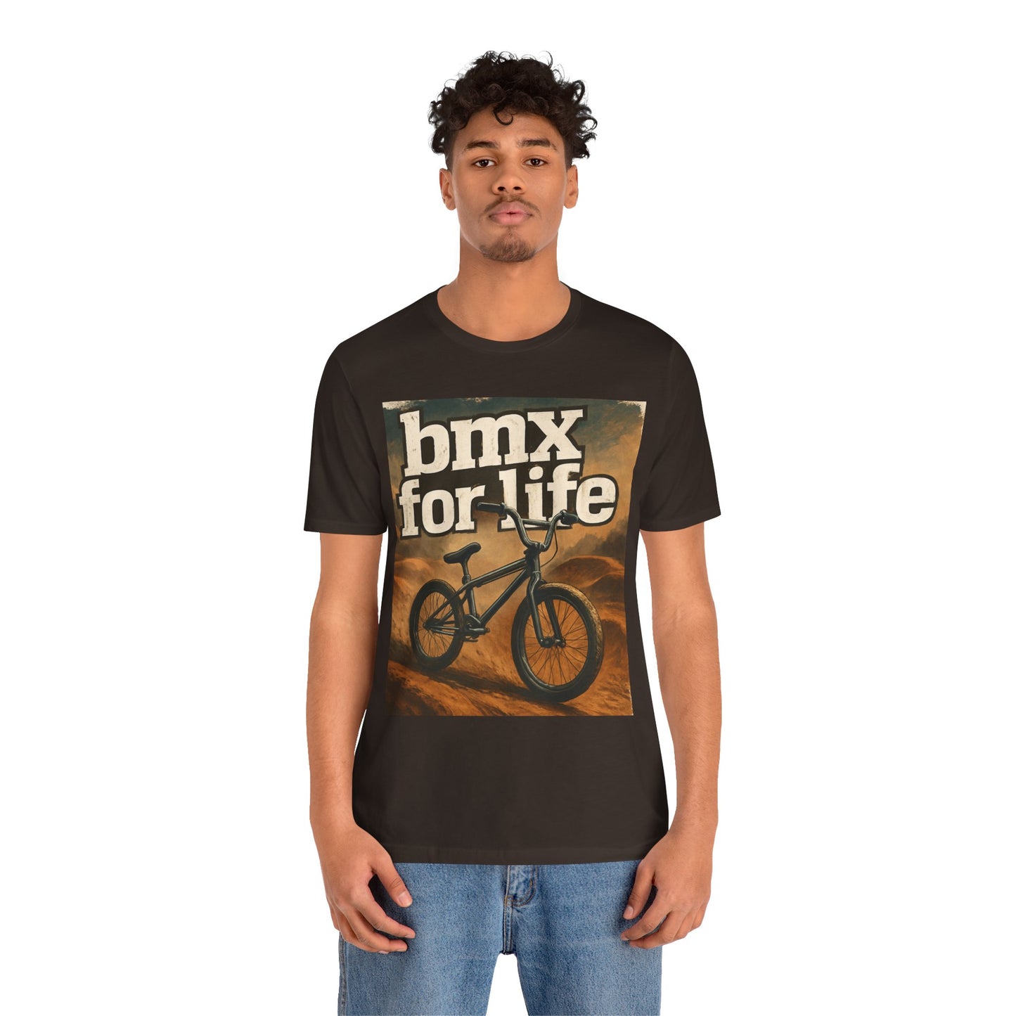 "BMX for Life" Unisex Jersey Tee - Casual Cycling T-Shirt, Gift for BMX Lovers, Outdoor Adventure Tee, Sports Fan Apparel, Summer Style