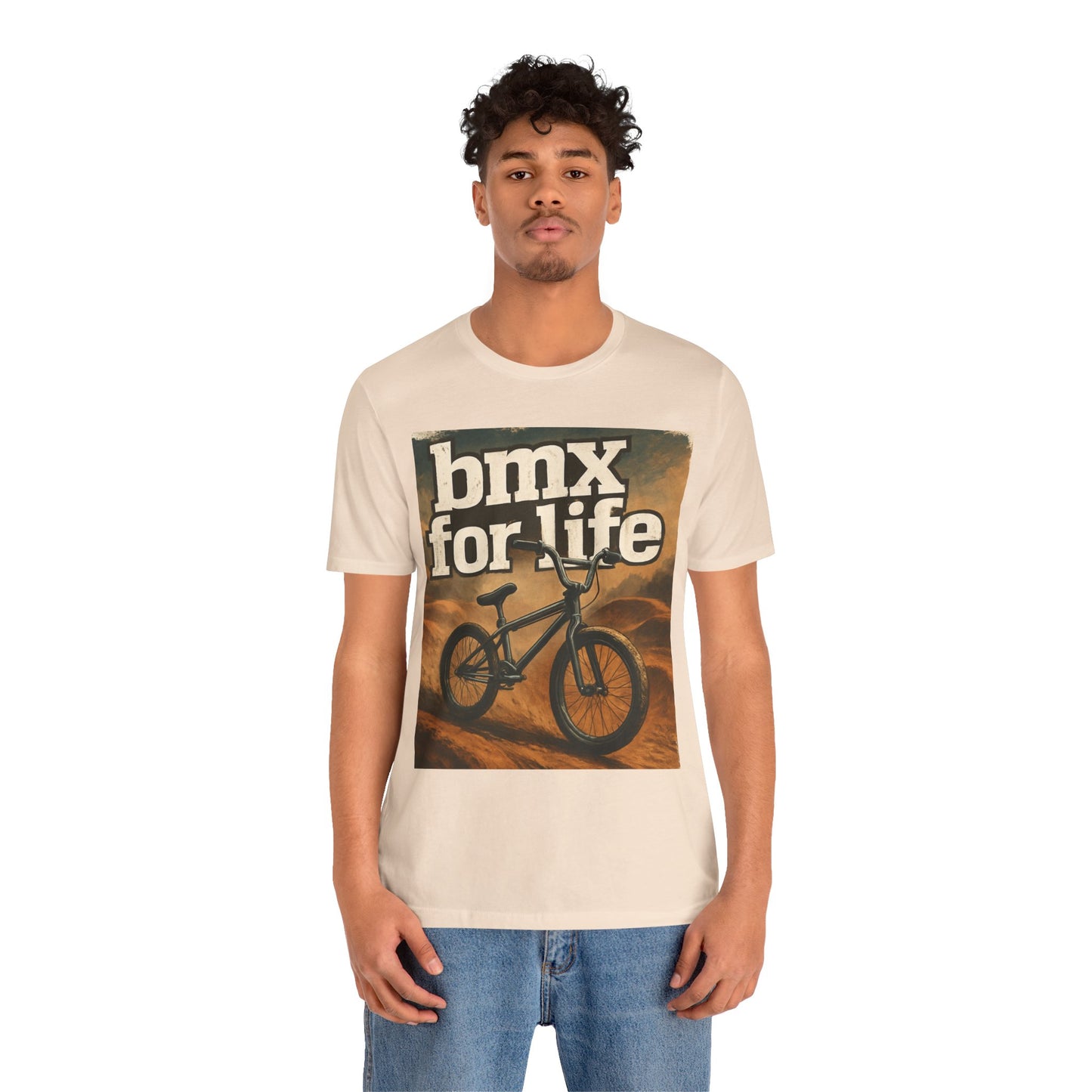 "BMX for Life" Unisex Jersey Tee - Casual Cycling T-Shirt, Gift for BMX Lovers, Outdoor Adventure Tee, Sports Fan Apparel, Summer Style