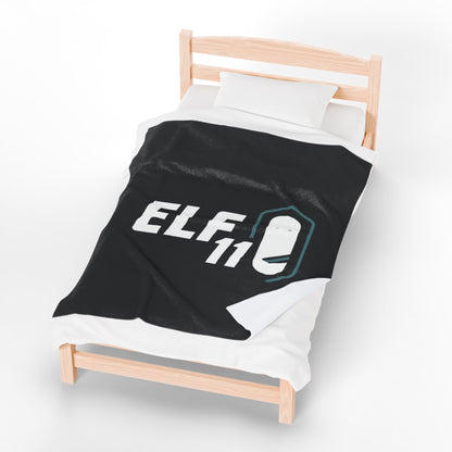 Cozy Velveteen Plush Blanket for Holiday Comfort - 'Elf 11' Design
