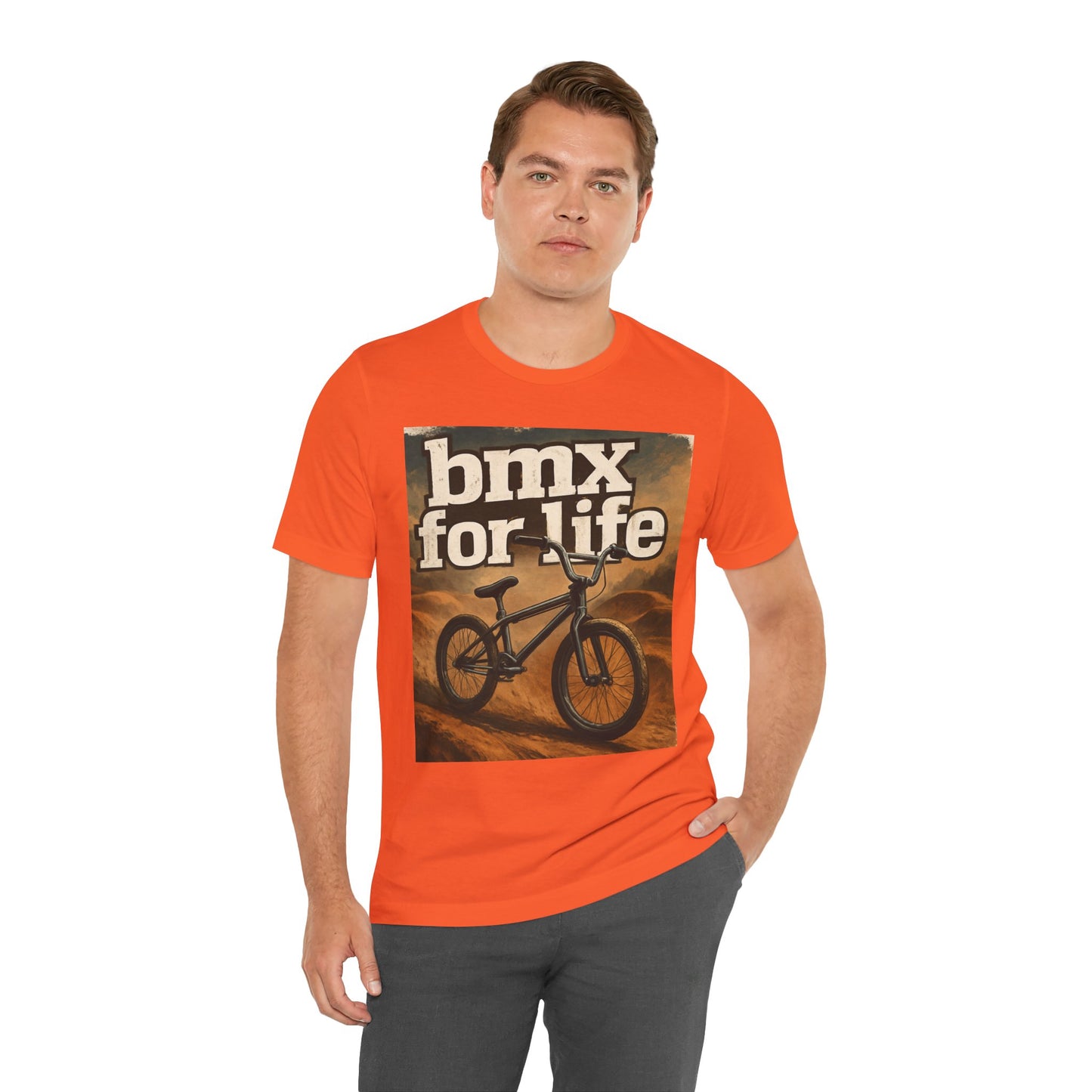 "BMX for Life" Unisex Jersey Tee - Casual Cycling T-Shirt, Gift for BMX Lovers, Outdoor Adventure Tee, Sports Fan Apparel, Summer Style