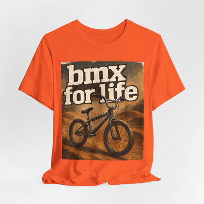 "BMX for Life" Unisex Jersey Tee - Casual Cycling T-Shirt, Gift for BMX Lovers, Outdoor Adventure Tee, Sports Fan Apparel, Summer Style
