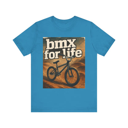 "BMX for Life" Unisex Jersey Tee - Casual Cycling T-Shirt, Gift for BMX Lovers, Outdoor Adventure Tee, Sports Fan Apparel, Summer Style