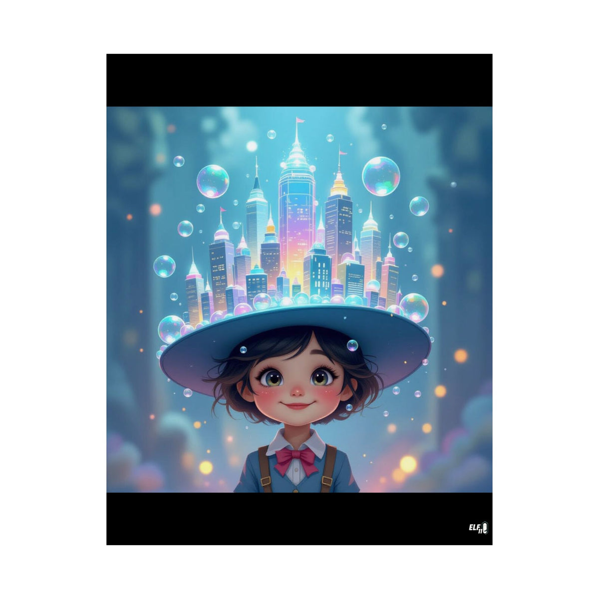bubble city simplicity , imagination poster