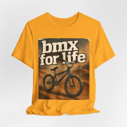 "BMX for Life" Unisex Jersey Tee - Casual Cycling T-Shirt, Gift for BMX Lovers, Outdoor Adventure Tee, Sports Fan Apparel, Summer Style