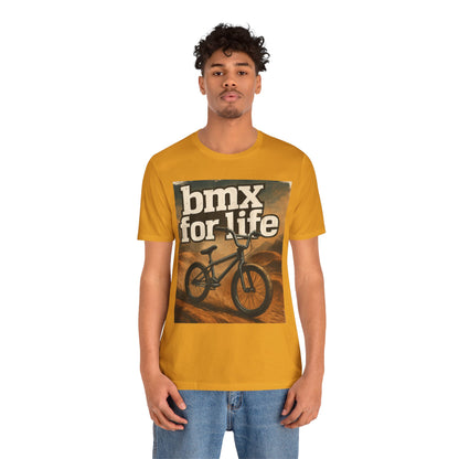 "BMX for Life" Unisex Jersey Tee - Casual Cycling T-Shirt, Gift for BMX Lovers, Outdoor Adventure Tee, Sports Fan Apparel, Summer Style