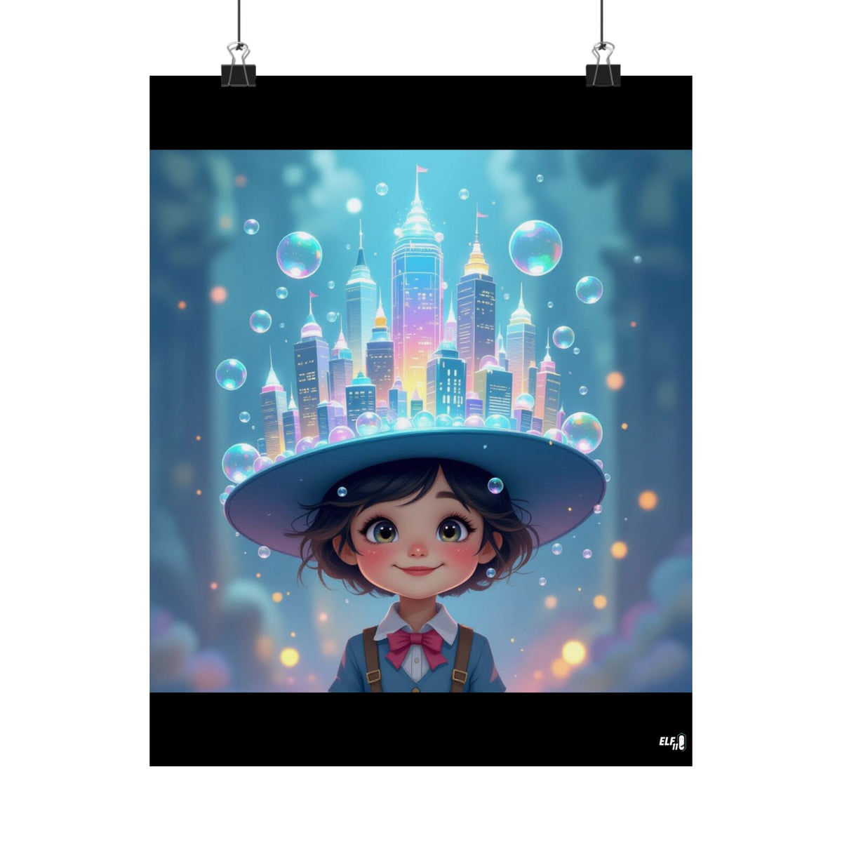 bubble city simplicity , imagination poster