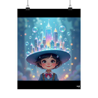 bubble city simplicity , imagination poster