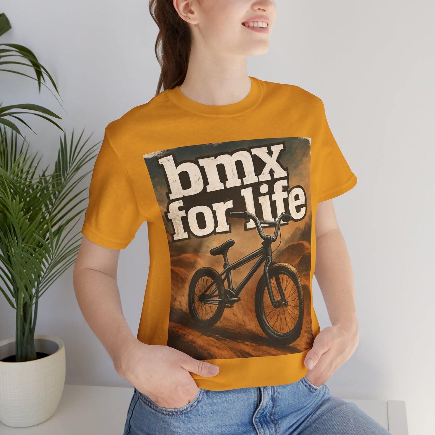 "BMX for Life" Unisex Jersey Tee - Casual Cycling T-Shirt, Gift for BMX Lovers, Outdoor Adventure Tee, Sports Fan Apparel, Summer Style