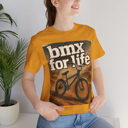"BMX for Life" Unisex Jersey Tee - Casual Cycling T-Shirt, Gift for BMX Lovers, Outdoor Adventure Tee, Sports Fan Apparel, Summer Style
