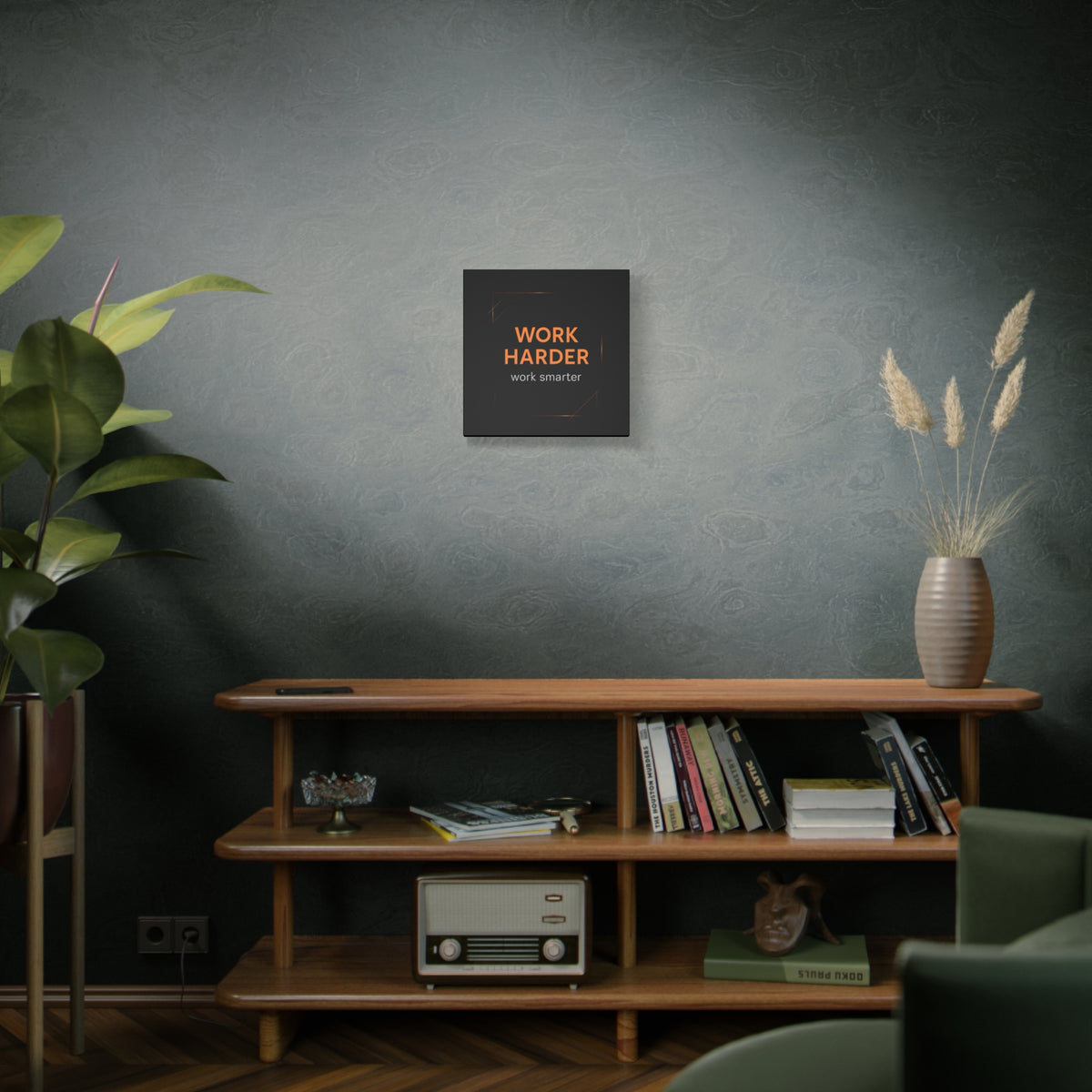 Motivational Canvas Wall Art - "Work Harder, Work Smarter"