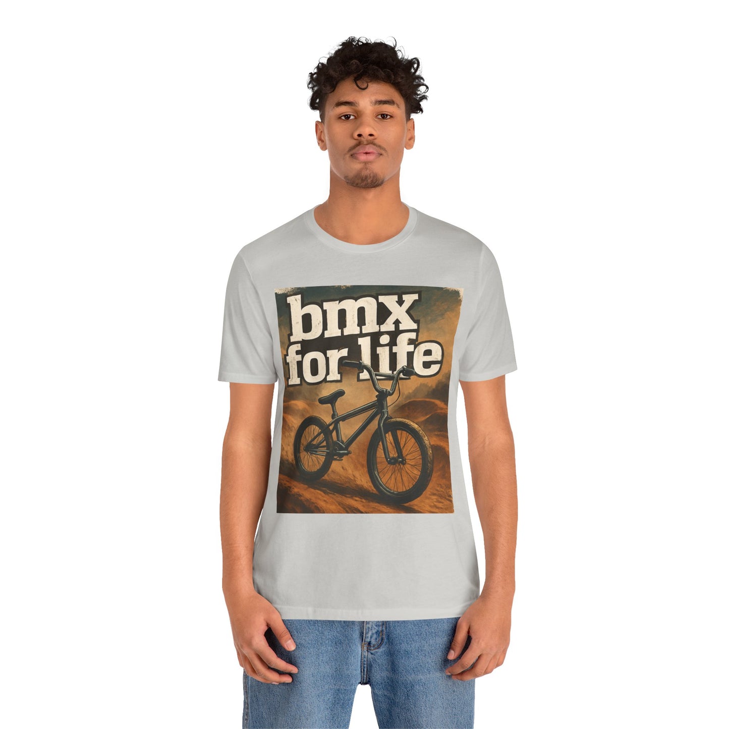 "BMX for Life" Unisex Jersey Tee - Casual Cycling T-Shirt, Gift for BMX Lovers, Outdoor Adventure Tee, Sports Fan Apparel, Summer Style