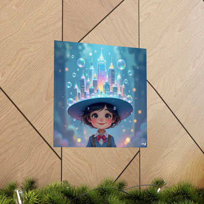 bubble city simplicity , imagination poster