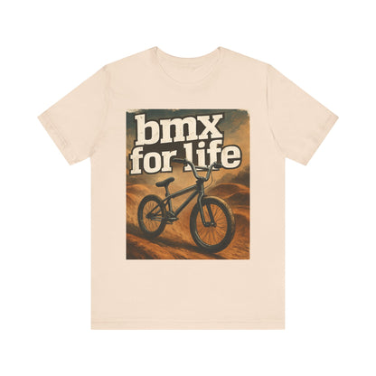 "BMX for Life" Unisex Jersey Tee - Casual Cycling T-Shirt, Gift for BMX Lovers, Outdoor Adventure Tee, Sports Fan Apparel, Summer Style