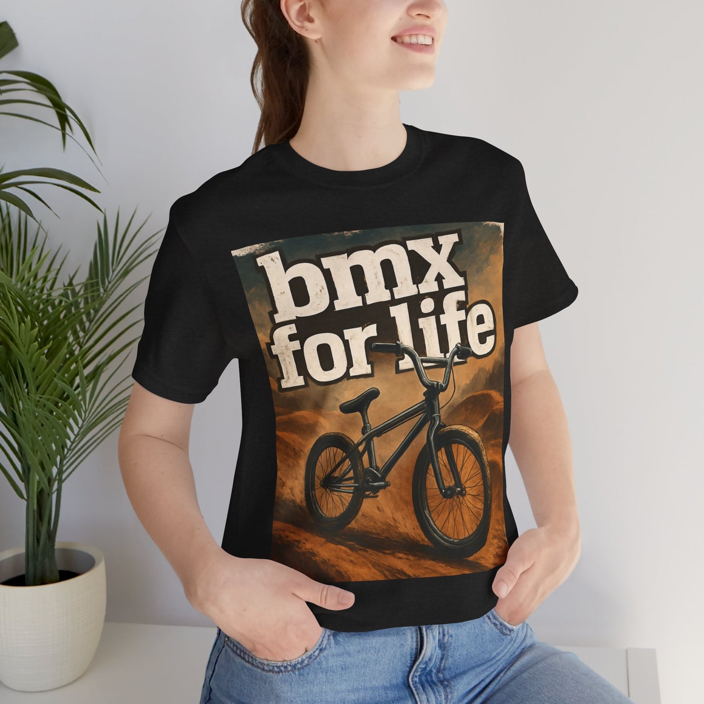 "BMX for Life" Unisex Jersey Tee - Casual Cycling T-Shirt, Gift for BMX Lovers, Outdoor Adventure Tee, Sports Fan Apparel, Summer Style