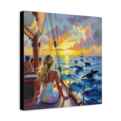 sunset with friends canvas