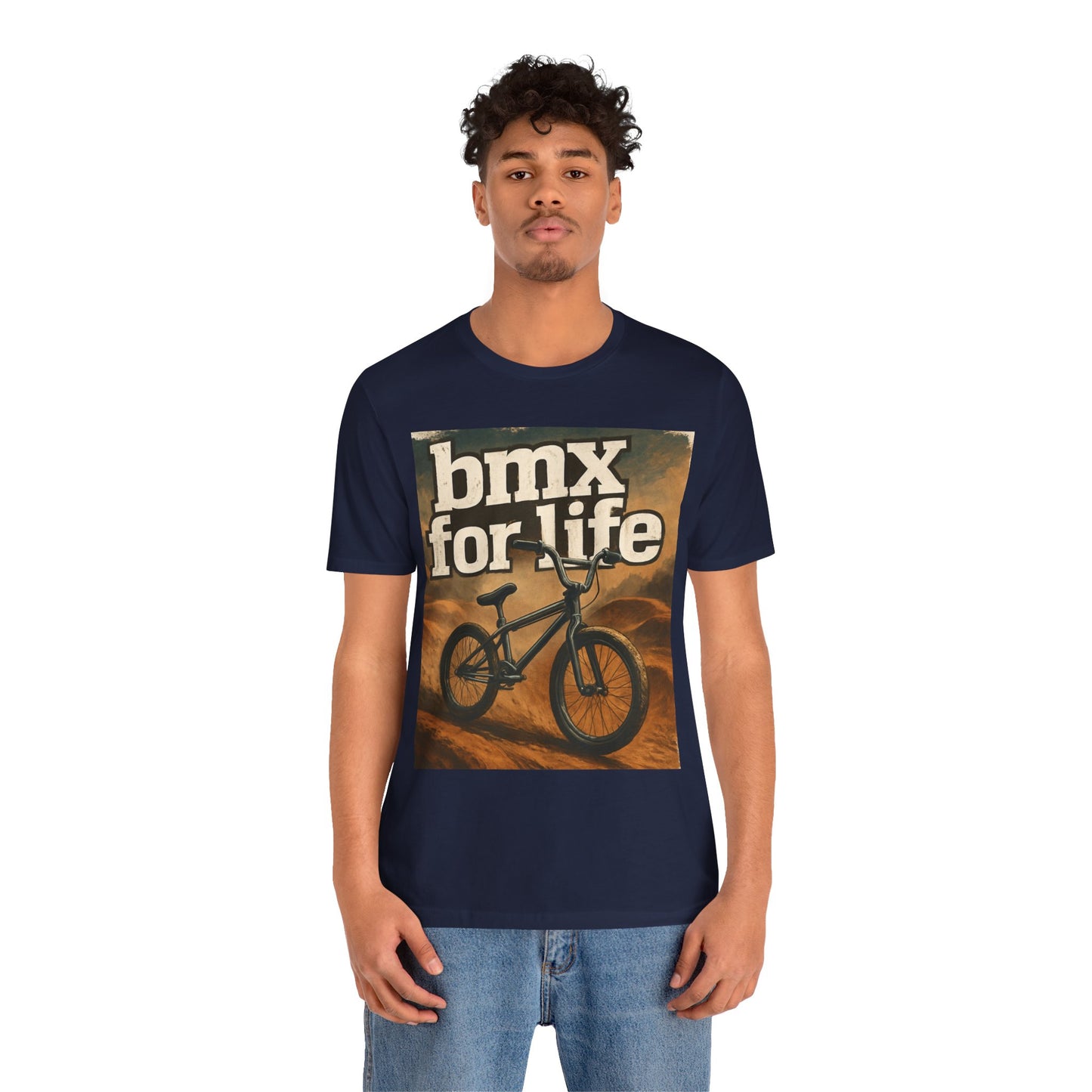 "BMX for Life" Unisex Jersey Tee - Casual Cycling T-Shirt, Gift for BMX Lovers, Outdoor Adventure Tee, Sports Fan Apparel, Summer Style