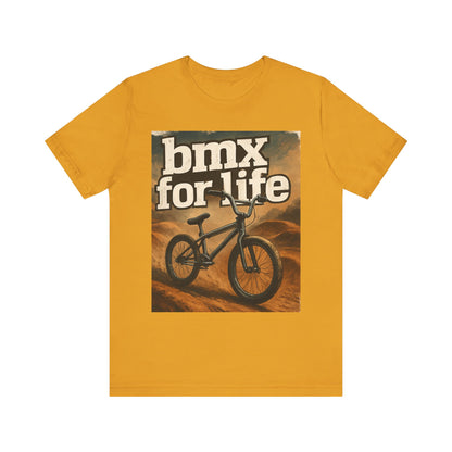 "BMX for Life" Unisex Jersey Tee - Casual Cycling T-Shirt, Gift for BMX Lovers, Outdoor Adventure Tee, Sports Fan Apparel, Summer Style