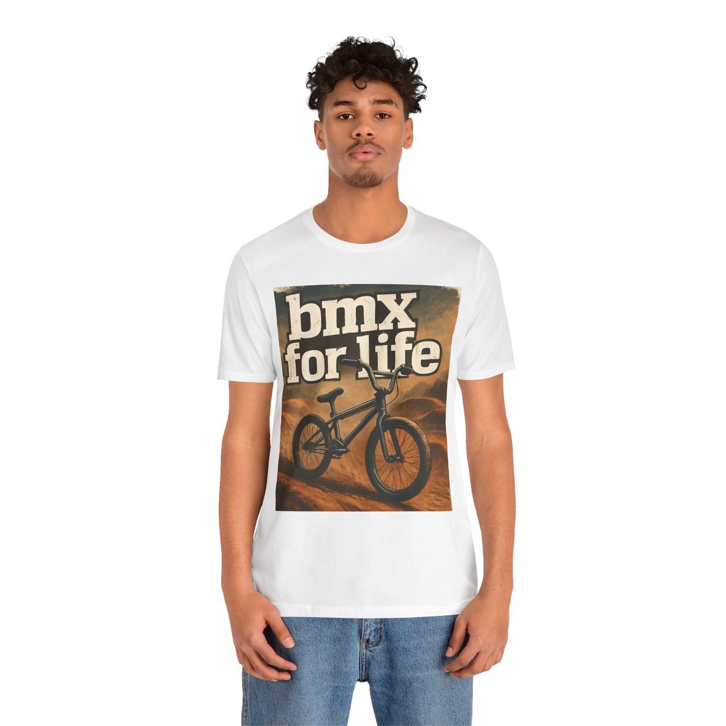 "BMX for Life" Unisex Jersey Tee - Casual Cycling T-Shirt, Gift for BMX Lovers, Outdoor Adventure Tee, Sports Fan Apparel, Summer Style