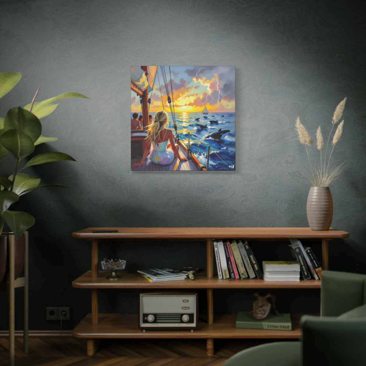 sunset with friends canvas